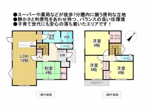 松阪市垣鼻町、新築一戸建ての間取り画像です