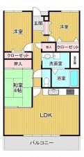 熊本市東区長嶺東、マンションの間取り画像です