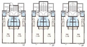 熊本市東区秋津新町、収益物件/アパートの間取り画像です