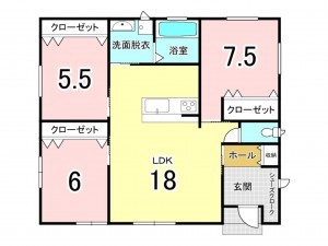 上益城郡益城町大字小池、新築一戸建ての間取り画像です