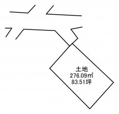 熊本市東区保田窪、土地の間取り画像です