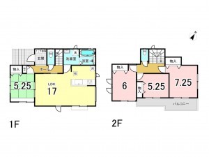 上益城郡益城町大字古閑、新築一戸建ての間取り画像です