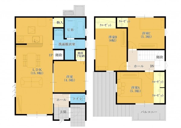 熊本市東区三郎、中古一戸建ての間取り画像です