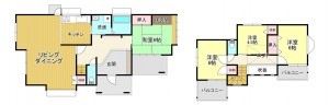 熊本市東区長嶺西、中古一戸建ての間取り画像です