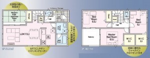 熊本市東区下江津、新築一戸建ての間取り画像です