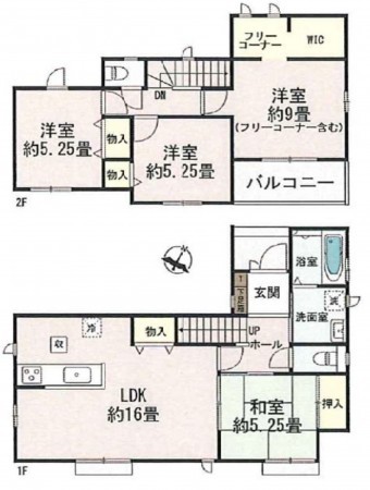 熊本市東区渡鹿、新築一戸建ての間取り画像です