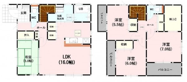 熊本市東区京塚本町、新築一戸建ての間取り画像です