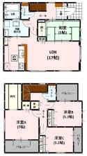 熊本市東区神園、新築一戸建ての間取り画像です