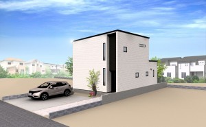 熊本市南区八幡、新築一戸建ての完成予想図（外観）画像です