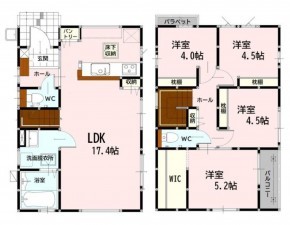 熊本市東区南町、新築一戸建ての間取り画像です