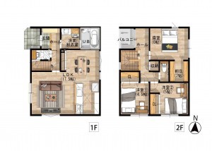 福岡市城南区田島、新築一戸建ての間取り画像です