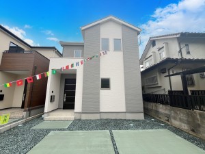 福岡市東区八田、新築一戸建ての外観画像です