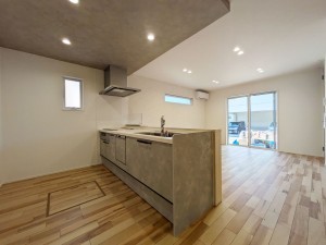 那珂川市道善、新築一戸建てのキッチン画像です
