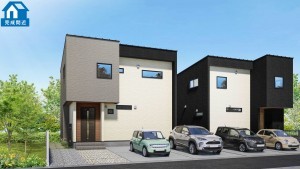 大野城市大城、新築一戸建ての完成予想図（外観）画像です