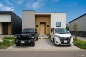 福岡市西区太郎丸、新築一戸建ての完成予想図（外観）画像です