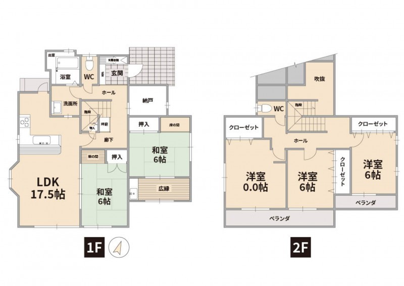筑紫野市石崎、中古一戸建ての間取り画像です