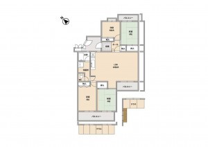 福岡市西区十郎川団地、マンションの間取り画像です