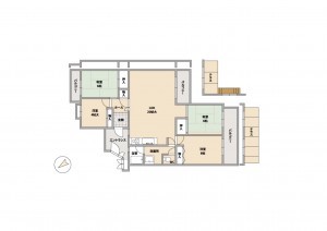 福岡市西区十郎川団地、マンションの間取り画像です