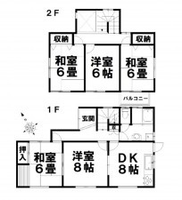 糟屋郡宇美町とびたけ、中古一戸建ての間取り画像です