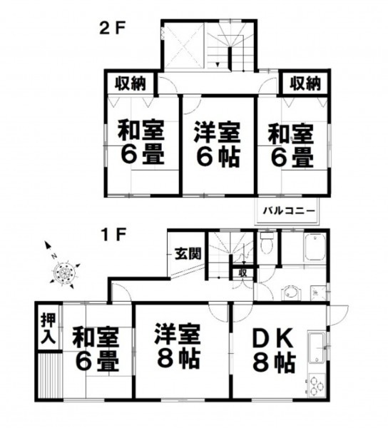 糟屋郡宇美町とびたけ、中古一戸建ての間取り画像です