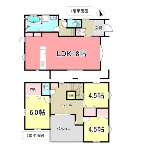 糟屋郡宇美町宇美東、中古一戸建ての間取り画像です