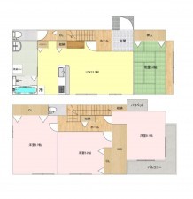 糟屋郡須惠町大字上須惠、中古一戸建ての間取り画像です