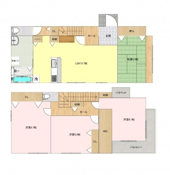 糟屋郡須惠町大字上須惠、中古一戸建ての間取り画像です