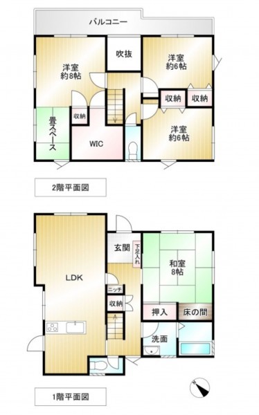 筑紫野市大字吉木、中古一戸建ての間取り画像です