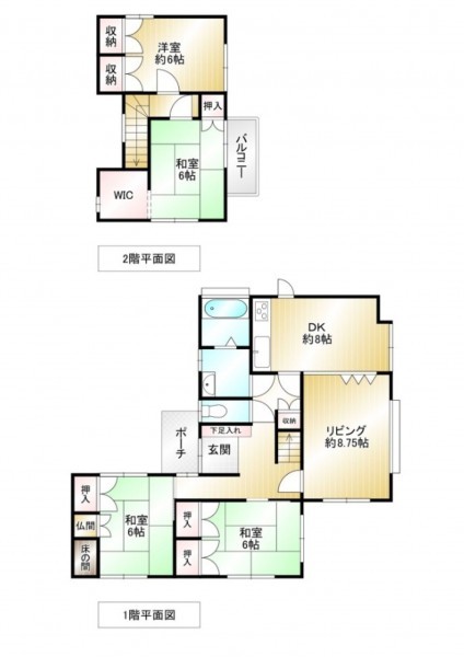 筑紫野市大字吉木、中古一戸建ての間取り画像です