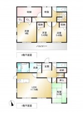 大野城市月の浦、中古一戸建ての間取り画像です