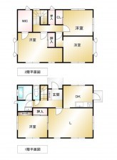 糟屋郡宇美町四王寺坂、中古一戸建ての間取り画像です