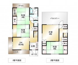 糟屋郡宇美町桜原、中古一戸建ての間取り画像です