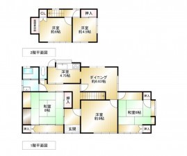 小郡市津古、中古一戸建ての間取り画像です