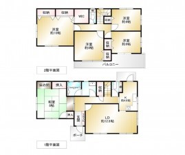 小郡市三沢、中古一戸建ての間取り画像です