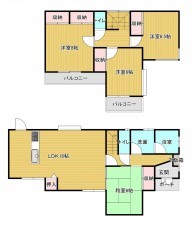 糟屋郡篠栗町和田、中古一戸建ての間取り画像です