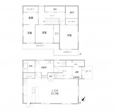 福岡市南区柏原、中古一戸建ての間取り画像です