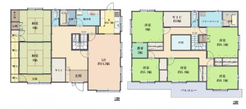 小郡市大保、中古一戸建ての間取り画像です