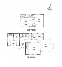 福岡市南区大池、中古一戸建ての間取り画像です