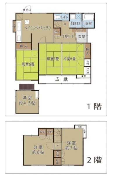 福岡市早良区重留、中古一戸建ての間取り画像です