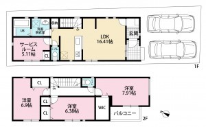 福岡市東区雁の巣、中古一戸建ての間取り画像です