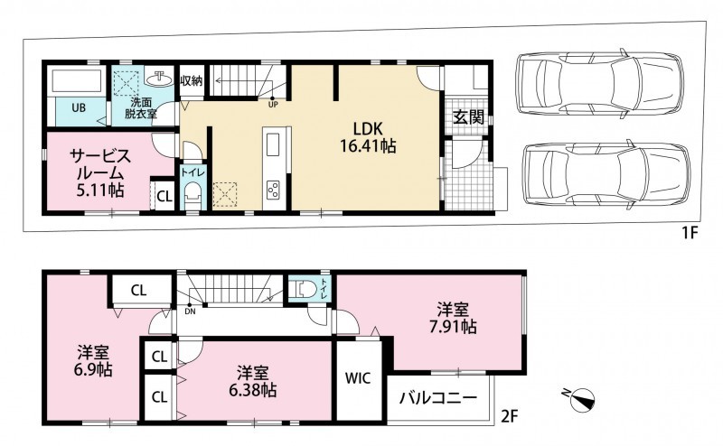 福岡市東区雁の巣、中古一戸建ての間取り画像です
