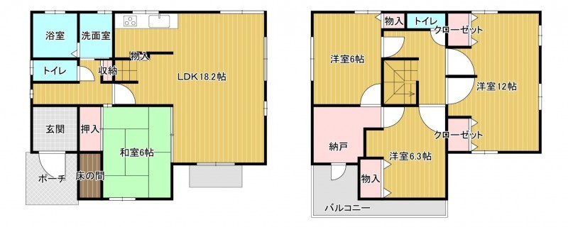 筑紫野市天拝坂、中古一戸建ての間取り画像です