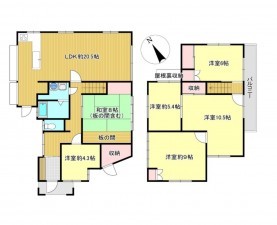 福岡市南区老司、中古一戸建ての間取り画像です