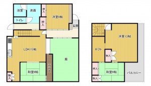 糟屋郡篠栗町津波黒、中古一戸建ての間取り画像です