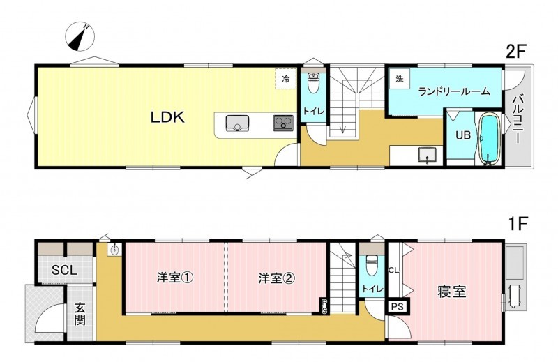 糟屋郡志免町片峰中央、中古一戸建ての間取り画像です