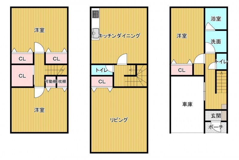 春日市光町、中古一戸建ての間取り画像です