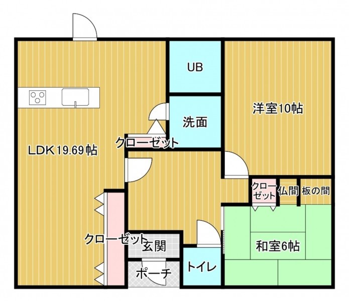 大野城市つつじケ丘、中古一戸建ての間取り画像です