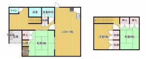 太宰府市水城、中古一戸建ての間取り画像です