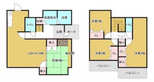 筑紫野市大字吉木、中古一戸建ての間取り画像です
