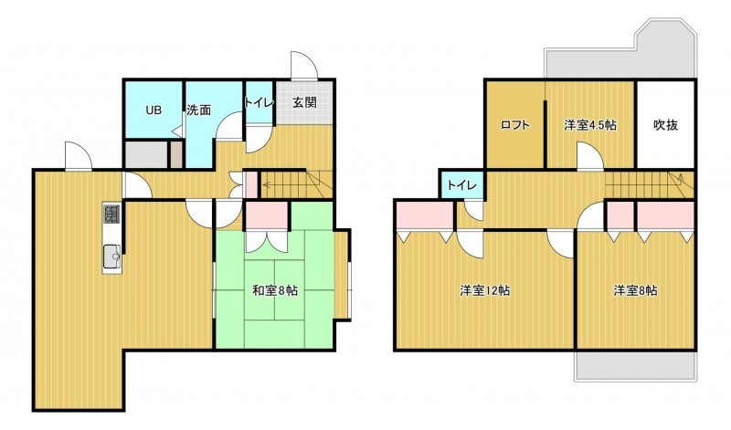 筑紫野市美しが丘南、中古一戸建ての間取り画像です